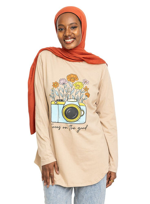 Latte Printed Long - Sleeve Design 1 - Khotwh